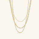 Delia Gold Layered Necklace in 18k gold plated stainless steel
