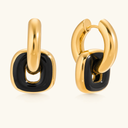 Aurelie Gold Enamel Drop Earrings, view 7