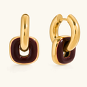 Aurelie Gold Enamel Drop Earrings, view 6