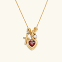 Elle Gold Heart Charm Necklace, view 8