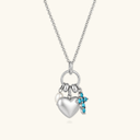 Elle Gold Heart Charm Necklace, view 11