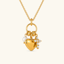 Elle Gold Heart Charm Necklace, view 9
