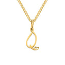 Halle Gold Initial Necklace, view 20