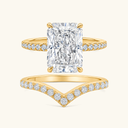 Isla Gold Radiant Bridal Ring Set, view 6