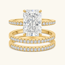 Isla Gold Radiant Bridal Ring Set, view 7
