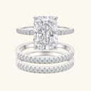 Isla Gold Radiant Bridal Ring Set, view 11