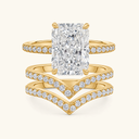 Isla Gold Radiant Bridal Ring Set, view 8
