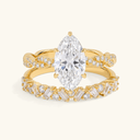 Margot Gold Marquise Ring Set in 18k gold plated stainless steel