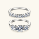 Lucia Gold Three Stone Ring Set, view 11