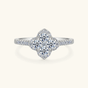 Mila Gold Clover Halo Ring, view 7