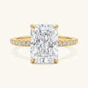 Isla Gold Radiant Solitaire Ring in 18k gold plated stainless steel