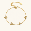 Mae Gold Clover Bracelet in 18k gold plated stainless steel