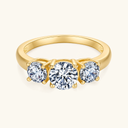Lucia Gold Three Stone Ring Set, view 9