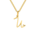 Halle Gold Initial Necklace, view 24