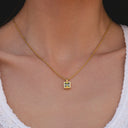 Selma Olive Green Zircon Pendant Necklace, view 5
