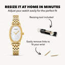 Fiona Vintage Mother-of-Pearl Gold Watch for Women, view 3