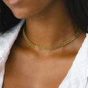 Wren Thick Woven Chain Choker Necklace, view 7