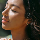 Nadine Chunky Gold Huggie Hoop Earrings, view 10
