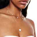 Lily Mother of Pearl Love Pendant Necklace, view 2