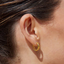 Nadine Chunky Gold Huggie Hoop Earrings, view 6