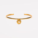 Verity Hammered Gold Bangle with Freshwater Pearl, view 2