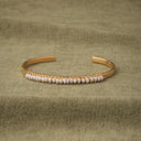 Zinnia Freshwater Pearl Gold Cuff Bracelet, view 8