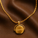 Hallie Gold Medallion Rope Chain Necklace, view 6