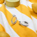 Eugenie Snake Chunky Huggie Hoop Earrings, view 5