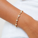 Charis Bezel Set Zircon Station Chain Bracelet