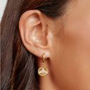 Ellen Gold Whale Tail Huggie Drop Earrings, view 3