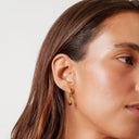 Ellen Gold Whale Tail Huggie Drop Earrings, view 6