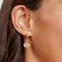 Ellen Gold Whale Tail Huggie Drop Earrings