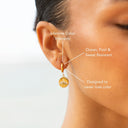 Ellen Gold Whale Tail Huggie Drop Earrings, view 7