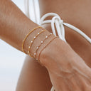 Lucy White Enamel Beaded Double Bracelet, view 6