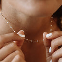 Bettina White Enamel Beaded Choker Necklace, view 16