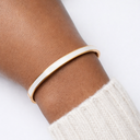 Anastasia Gold Bangle with White Enamel