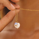 Lilian Mother of Pearl Shell and Ceramic Bead Necklace, view 5