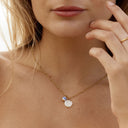 Lilian Mother of Pearl Shell and Ceramic Bead Necklace, view 4