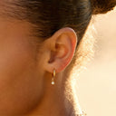 Simone Zircon Drop Hoop Earrings