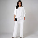 Liora layered two-piece set with asymmetric chiffon blouse and wide-leg pants, view 7