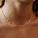 Bettina White Enamel Beaded Choker Necklace