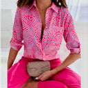 Cressida printed button-up blouse with collar and relaxed fit, view 7