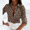 Cressida printed button-up blouse with collar and relaxed fit, view 15
