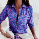 Cressida printed button-up blouse with collar and relaxed fit, view 11