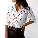 Cressida printed button-up blouse with collar and relaxed fit, view 17