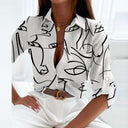 Cressida printed button-up blouse with collar and relaxed fit, view 13