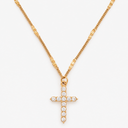 Sabine Gold Zircon Cross Pendant Necklace, view 5