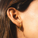Simone Zircon Drop Hoop Earrings, view 11