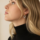 Odile Two-Tone Double Hoop Earrings, view 6